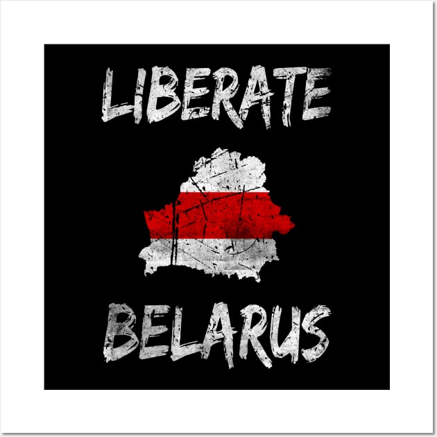 LIBERATE BELARUS PROTEST DISTRESSED Wall Art by ProgressiveMOB